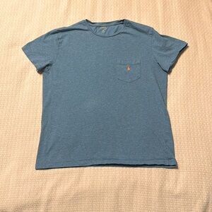 Polo Ralph Lauren, light blue, medium, logo on left chest T-shirt.